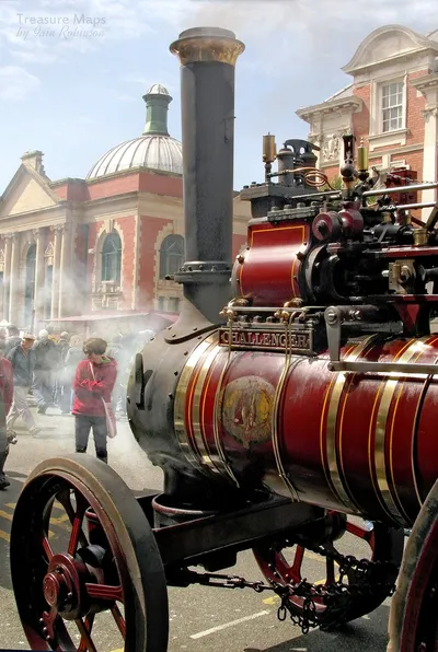 Old Steam Engine in City Square