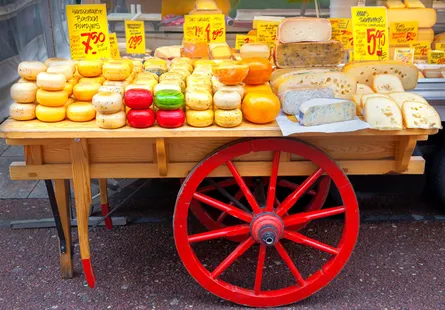 Cheese on display