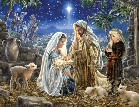 Nativity scene depicting tenderness