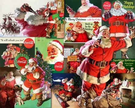 Collage of santa claus images