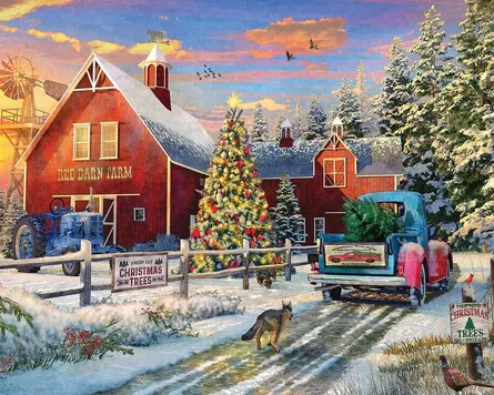 Christmas farm scene