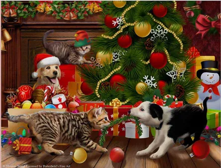 Christmas cat celebration