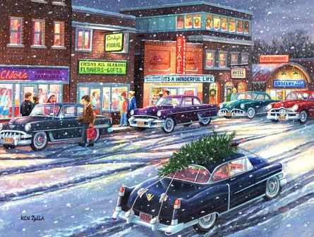 Charming winter street scene