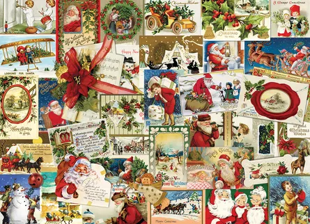 Vintage Christmas card collage