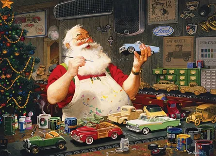 Santa in toy workshop