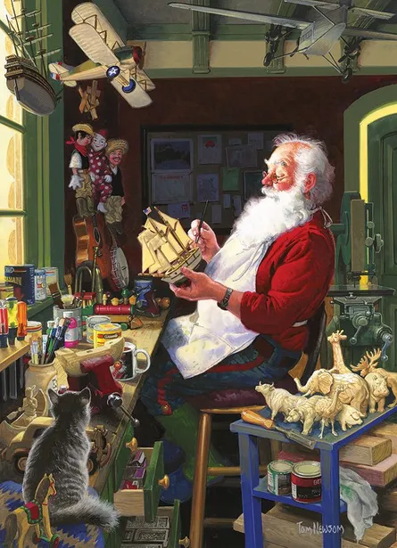 Santa in his workshop