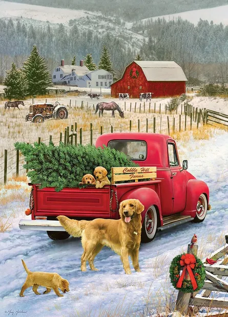 Christmas farm scene