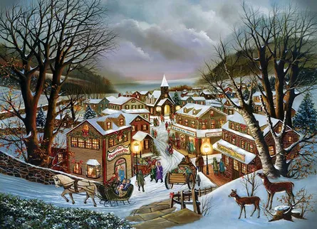 Christmas village scene