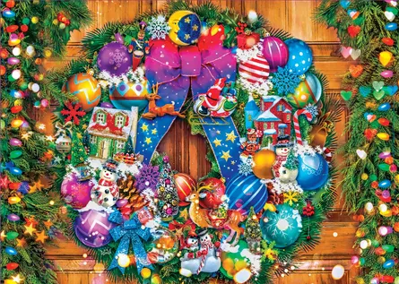 Colorful Christmas wreath decoration