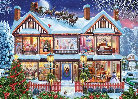 Cozy festive winter scene