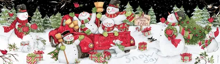 Joyful snowman celebration scene