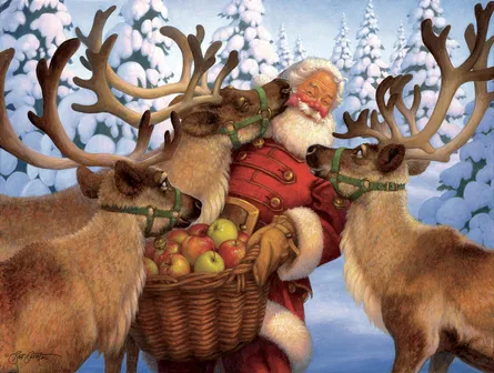 Santa claus with reindeer