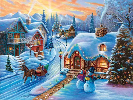 Christmas village scene