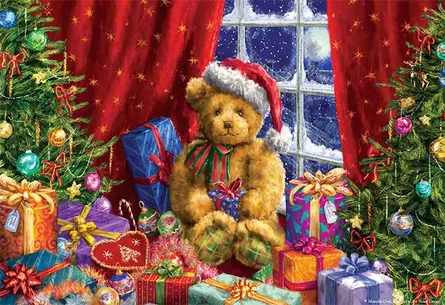 Teddy bear by window