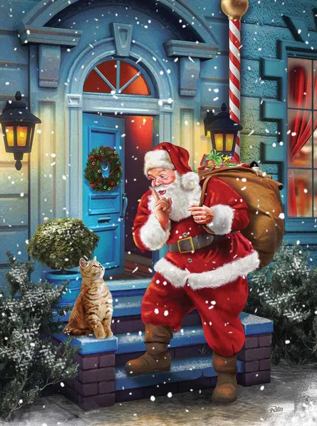 Santa claus with cat