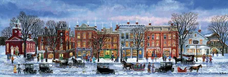 Charming winter town scene