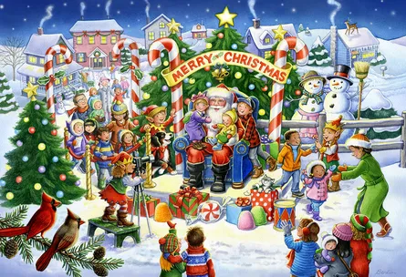 Festive Christmas celebration scene