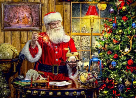 Santa with magical gifts