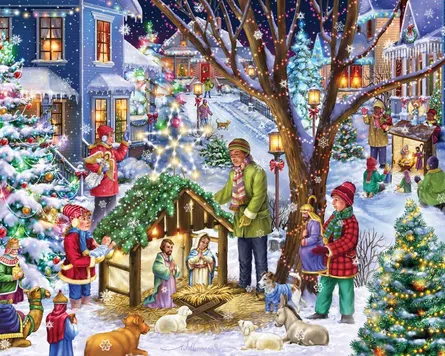 Christmas village scene