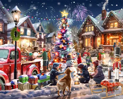 Festive holiday scene