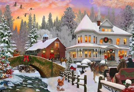 Charming winter landscape scene