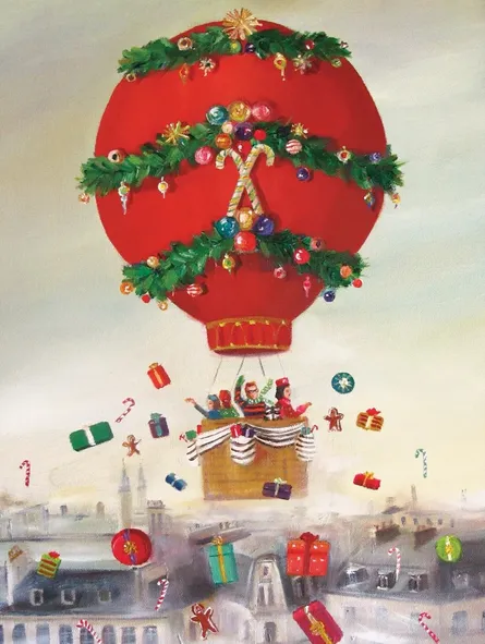 Festive hot air balloon