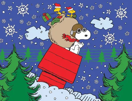 Snoopy and doghouse christmas card