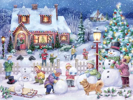 Christmas village scene