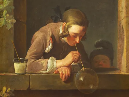 Woman blowing bubble