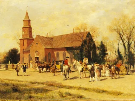 Painting of church scene