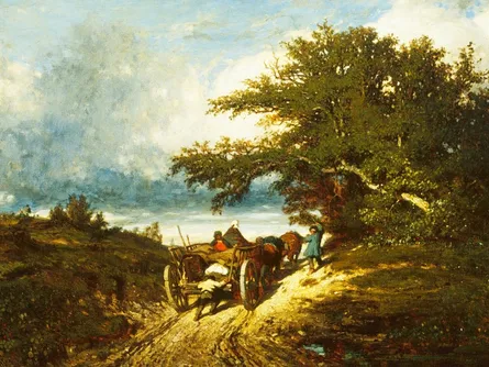 A wagon on a road