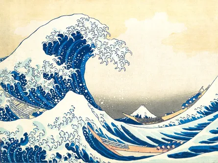 Blue and white wave