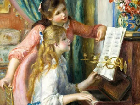 Girls playing piano