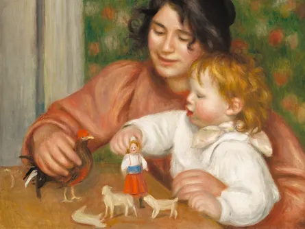 Mother and child at table