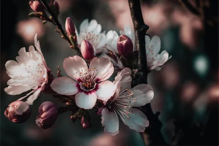 Pink blossoms on tree