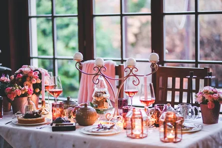 Wedding setup in dining room