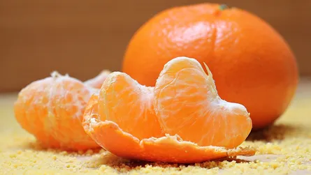 Oranges sliced in half