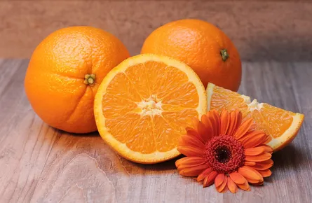 Oranges on table