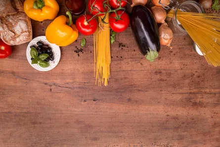 Healthy food on table