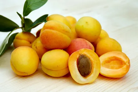 Peaches on table