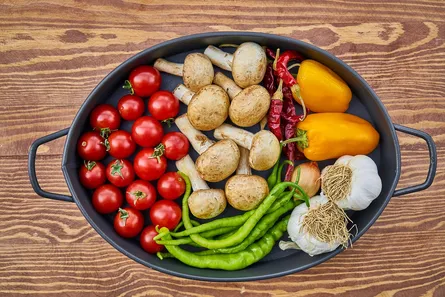 Colorful vegetables in pot