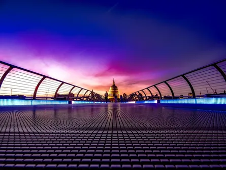 Purple sunset skyline