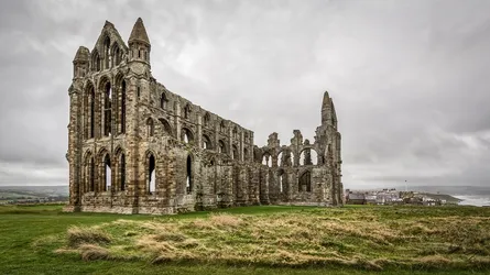 Ruins in rainy day