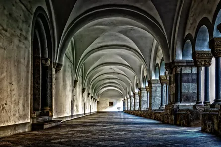 Long hallway of a church