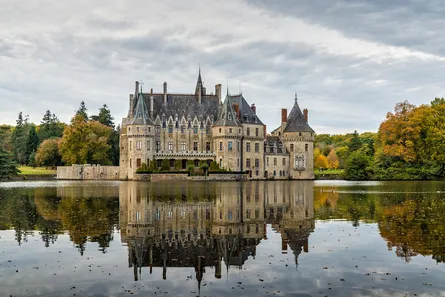 Gothic castle on water