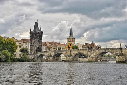 Stone bridge over river