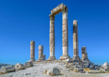 Ancient ruins against blue sky