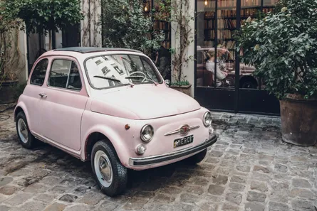 Old pink car