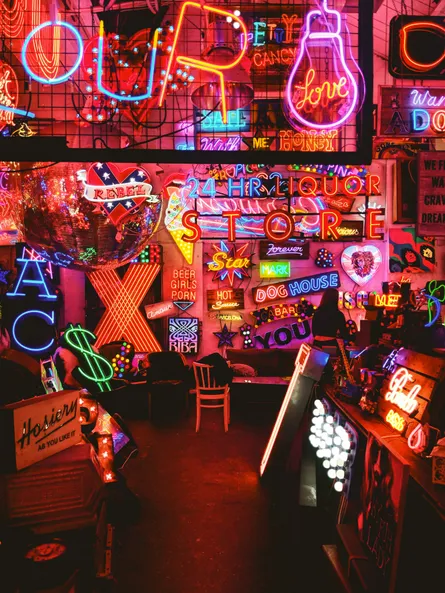 Colorful neon signs