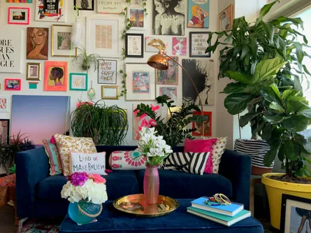 Living room with plants